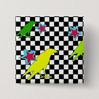 Badge Carré 5 Cm "À vol d'oiseau "