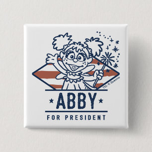 Badge Carré 5 Cm Abby présidente