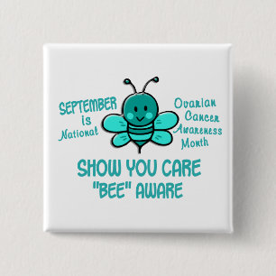 Badge Carré 5 Cm Abeille 1,1 de mois de conscience de Cancer