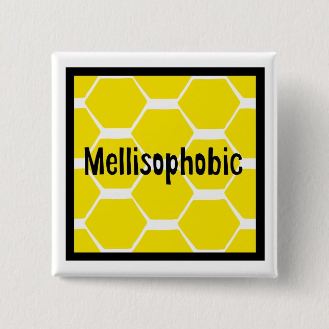 Badge Carré 5 Cm Abeille-Phobique (Devant)
