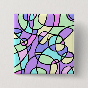 Badge Carré 5 Cm Abstrait