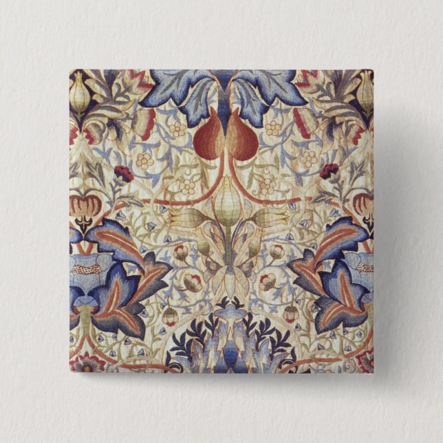 Badge Carré 5 Cm Acanthus (par William Morris) (Devant)