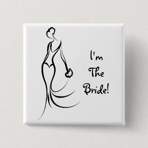 Badge Carré 5 Cm Accessoire-Je nuptiale AM le Pin de jeune mariée