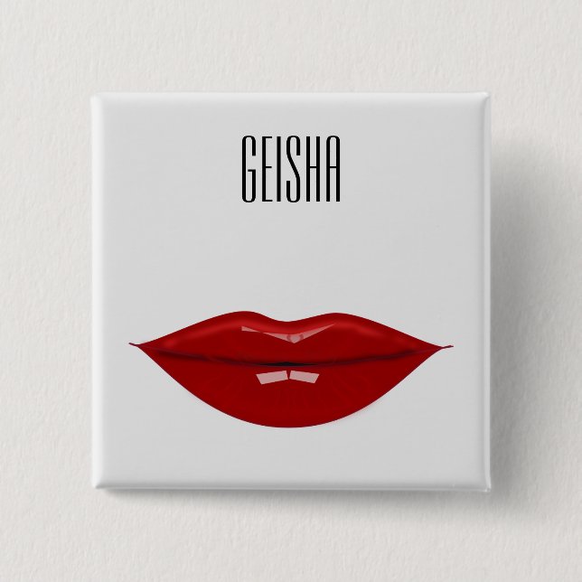 Badge Carré 5 Cm accessoires de mode geisha (Devant)