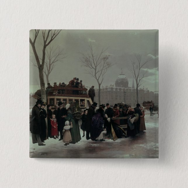 Badge Carré 5 Cm Accident d'autobus de Paris (Devant)