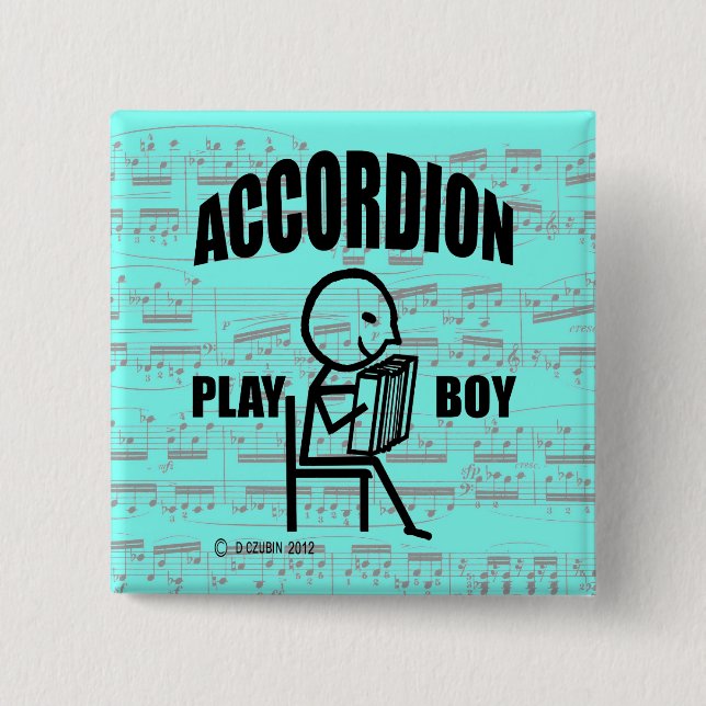 Badge Carré 5 Cm Accordion Play Boy (Devant)