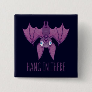 Badge Carré 5 Cm Accrochez-Vous Là-Bas Vampire Wacky