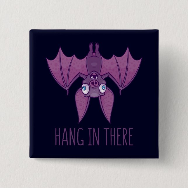 Badge Carré 5 Cm Accrochez-Vous Là-Bas Vampire Wacky (Devant)