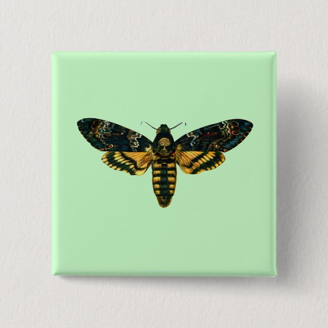 Badge Carré 5 Cm Acherontia atropos (Moelle Hawkmoth de la tête de  (Devant)