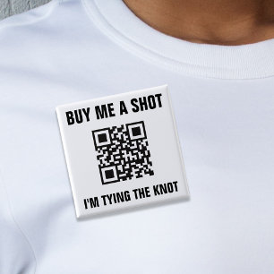 Badge Carré 5 Cm Acheter moi une photo Code QR Code Bride Bachelore