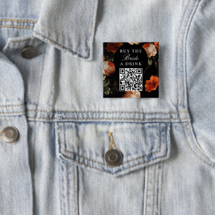 Badge Carré 5 Cm Acheter un verre à la mariée Code QR EVJF