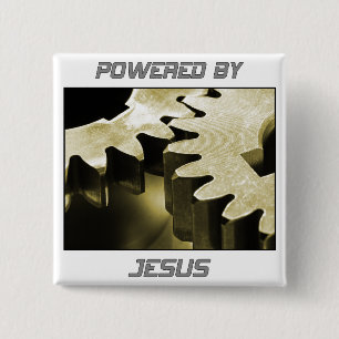 Badge Carré 5 Cm Actionné par Jésus