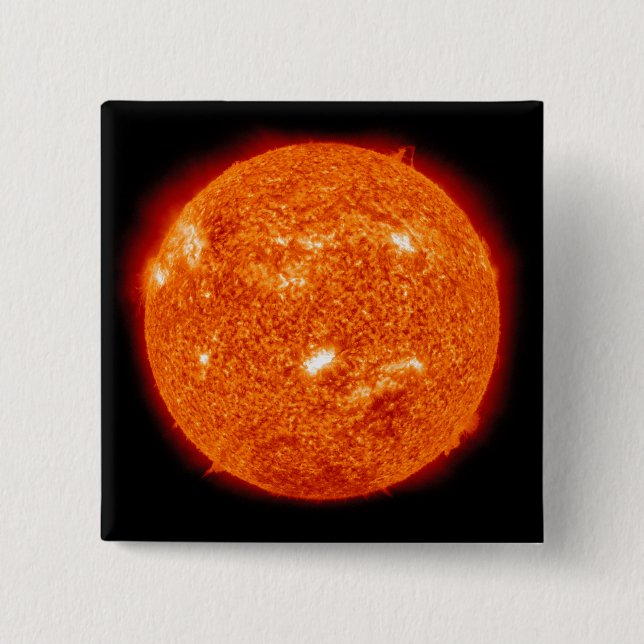 Badge Carré 5 Cm Activité solaire sur le Soleil 2 (Devant)