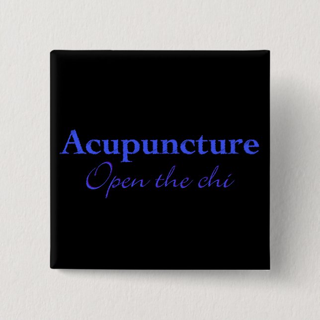 Badge Carré 5 Cm Acupuncture - Ouvrir le chi (Devant)