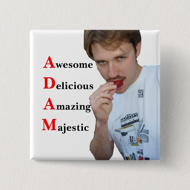 Badge Carré 5 Cm Adam (Devant)