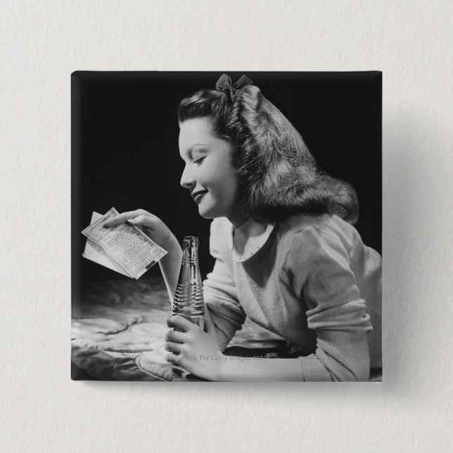 Badge Carré 5 Cm Adolescente (Devant)