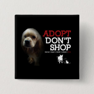 Badge Carré 5 Cm Adopt ne font pas des emplettes