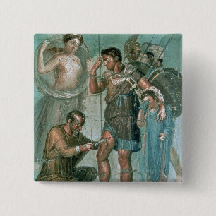 Badge Carré 5 Cm Aeneas a blessé, de Pompeii