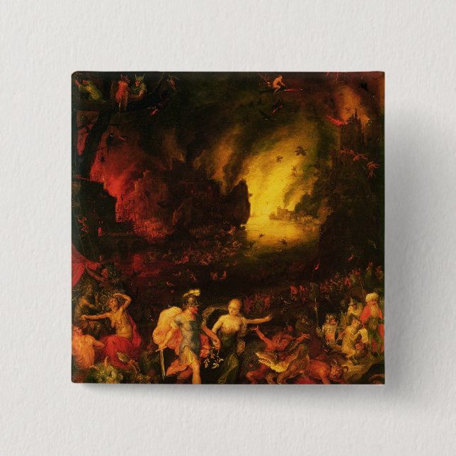 Badge Carré 5 Cm Aeneas dans Hades (Devant)