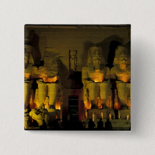Badge Carré 5 Cm AF, Egypte, Abu Simbel. Chiffres colossaux de