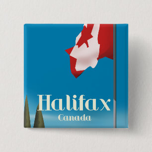 Badge Carré 5 Cm Affiche de voyage à Halifax Canada
