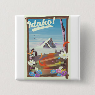 Badge Carré 5 Cm Affiche de voyage de paysage Idaho!