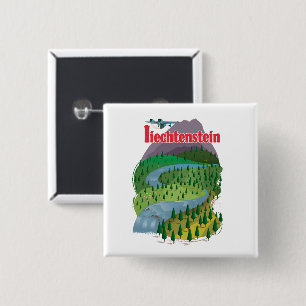 Badge Carré 5 Cm affiche de voyage liechtenstein