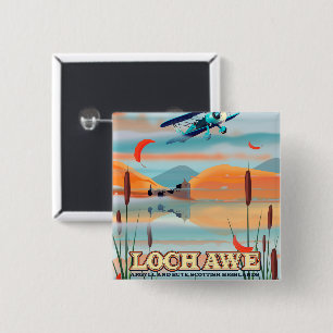 Badge Carré 5 Cm Affiche de voyage Loch Awe Écosse