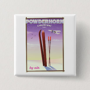 Badge Carré 5 Cm Affiche de voyage Powderhorn Colorado