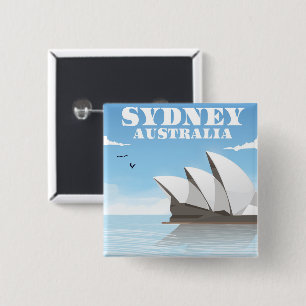 Badge Carré 5 Cm Affiche de voyage Sydney Australie