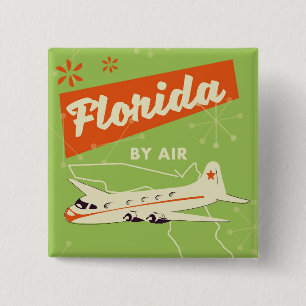 Badge Carré 5 Cm Affiche rétro de l'État de Floride.