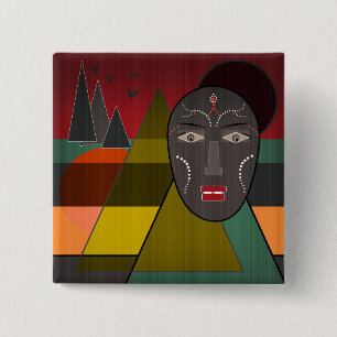 Badge Carré 5 Cm Africain