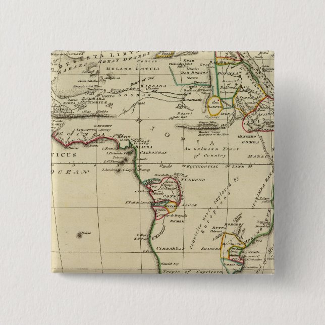 Badge Carré 5 Cm Afrique aux frontières définies (Devant)