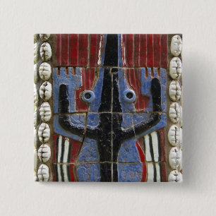 Badge Carré 5 Cm Afrique, Togo, Kpalimé. Centre d'artisanat