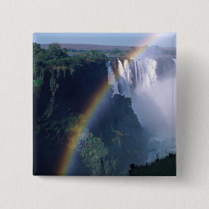 Badge Carré 5 Cm Afrique, Zimbabwe. Chutes Victoria