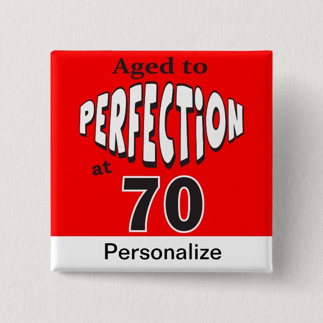 Badge Carré 5 Cm Âgé à la perfection à 70 (Devant)