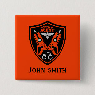 Badge Carré 5 Cm Agent spécial