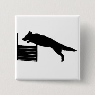 Badge Carré 5 Cm Agilité de chien