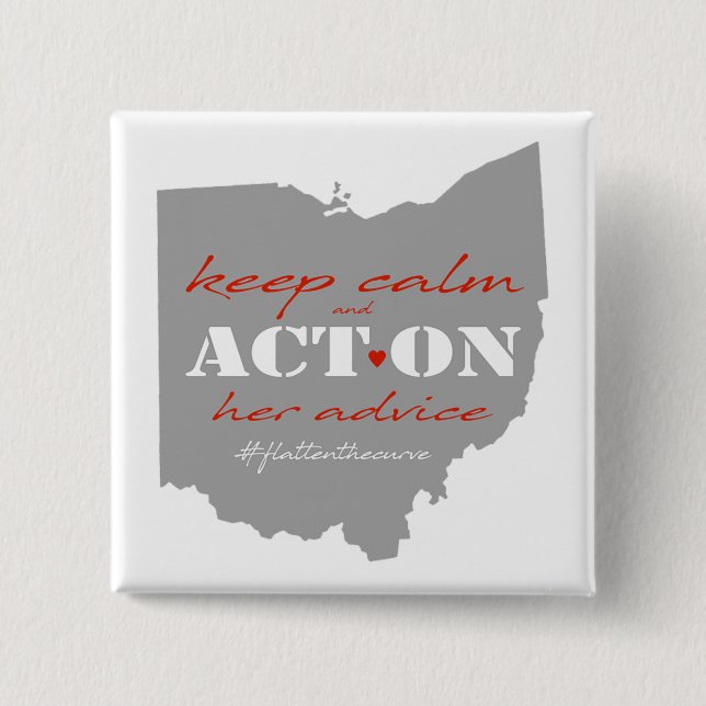 Badge Carré 5 Cm Agir Sur Son Bouton Conseil (Devant)