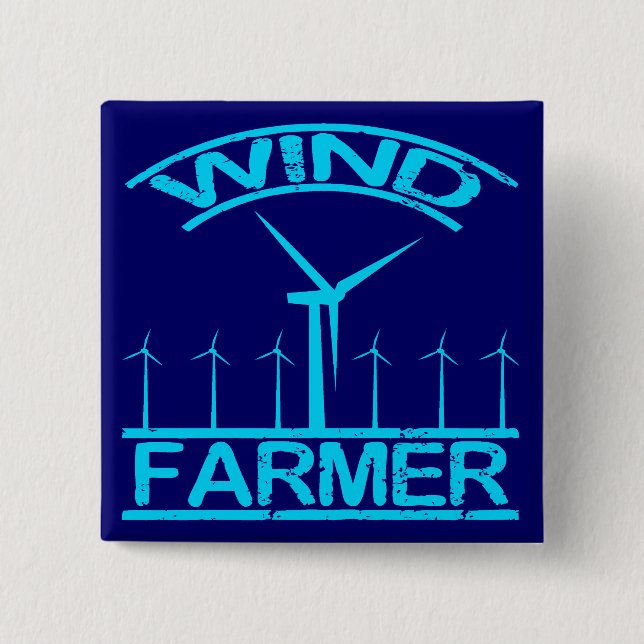 Badge Carré 5 Cm Agriculteur de vent (Devant)