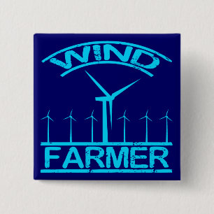 Badge Carré 5 Cm Agriculteur de vent