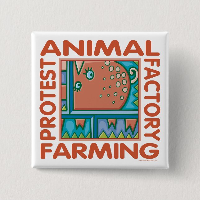 Badge Carré 5 Cm Agriculture en usine (Devant)