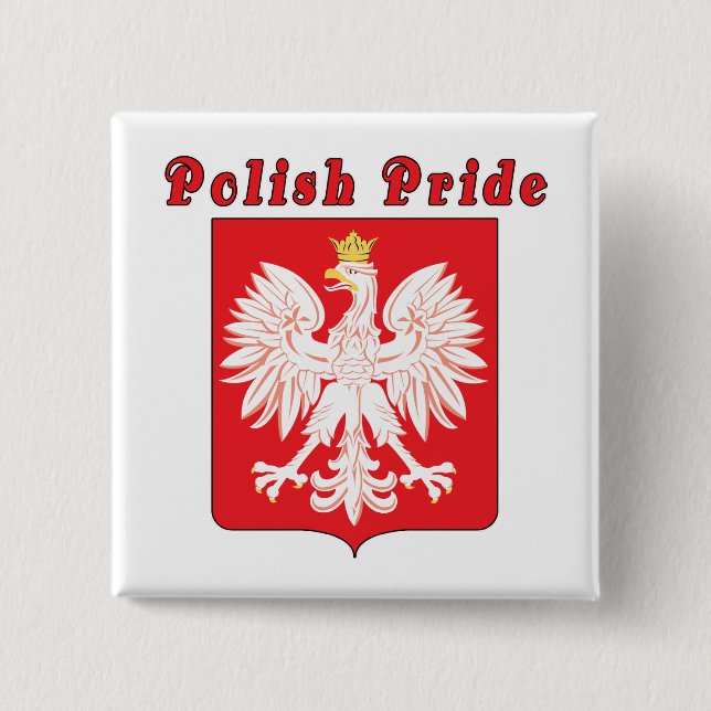 Badge Carré 5 Cm Aigle de la fierté polonaise (Devant)