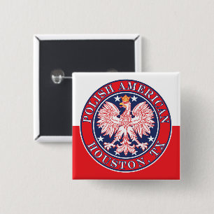 Badge Carré 5 Cm Aigle polonaise américaine de Houston Texas