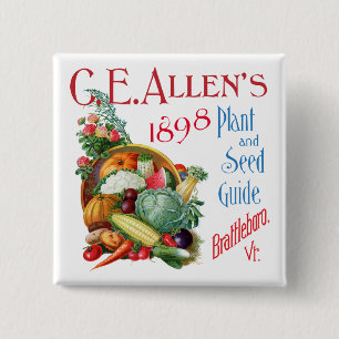 Badge Carré 5 Cm Aimant du Guide des Plantes et semences de 1898 de