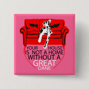 Badge Carré 5 Cm Aimant pour réfrigérateur Dogge