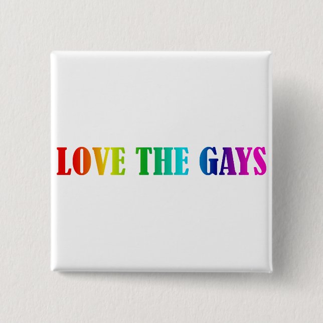 BADGE CARRÉ 5 CM AIME LES GAYS (Devant)
