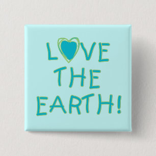 Badge Carré 5 Cm Aimez la terre ambiante