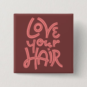 Badge Carré 5 Cm Aimez vos cheveux