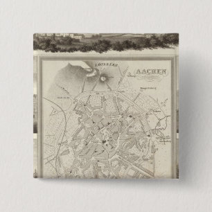 Badge Carré 5 Cm Aix-la-Chapelle, Allemagne